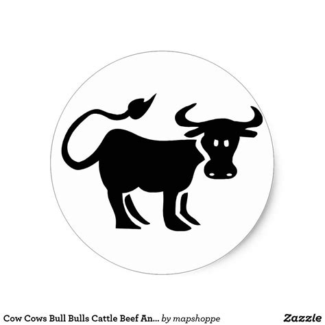 Cow Cows Bull Bulls Cattle Beef Animal Classic Round Sticker Cow