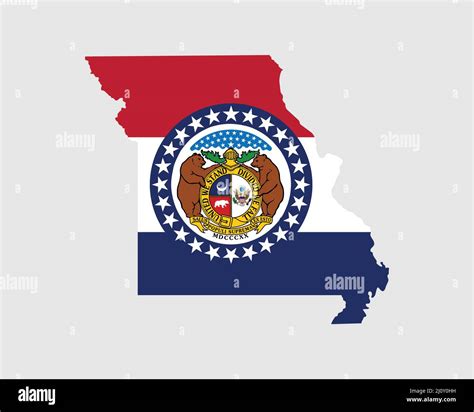 Missouri Map Flag Map Of Mo Usa With The State Flag United States