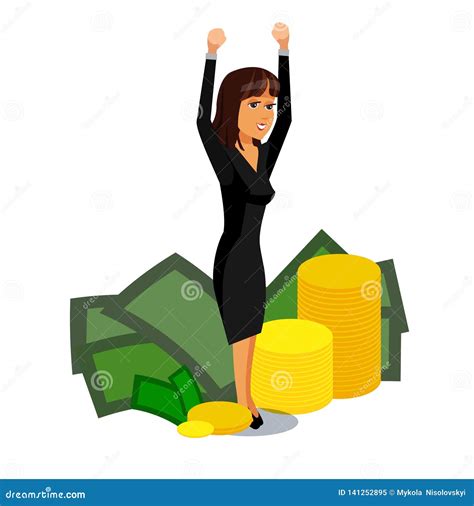 Happy Successful Businesswoman Vector Illustration Stock Vector Illustration Of Confident