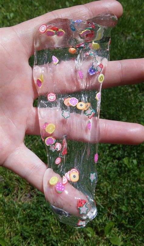 Clear Slime Rainbow Glitter Slime Fruit Slice Flowers Fimo Etsy