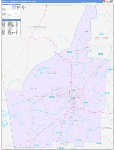 Rome Metro Area Ga Zip Code Maps Color Cast