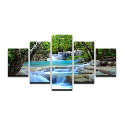 Large Canvas Wall Art Waterfall Painting Feng Shui Decorating Print