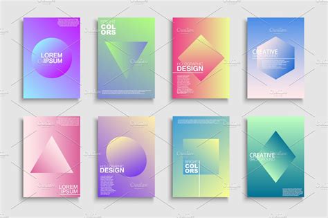 Colorful Gradient Trendy Posters Flyer Templates Creative Market