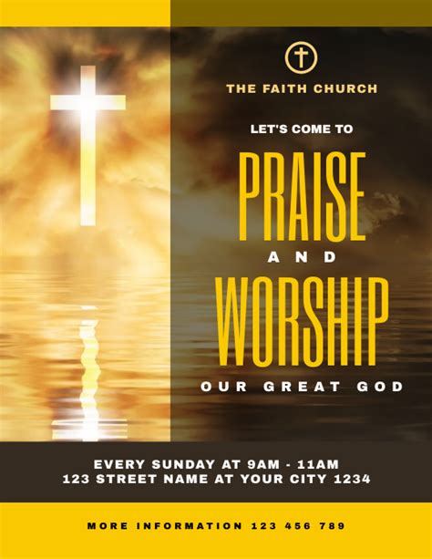 Church Sunday Service Flyer Invitation Template Postermywall