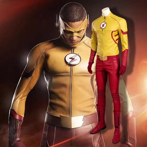 2016 Nouvelle Mode Le Flash Saison 3 Kid Flash Cosplay Costume Deluxe