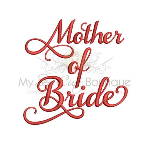 Mother Of The Bride Machine Embroidery Design Wedding Etsy