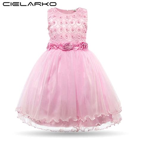 Cielarko Girls Dress Princess Rose Flower Children Party Dresses