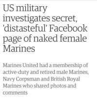 Us Military Investigates Secret Distasteful Facebook Page Of Naked Female Marines Marines United