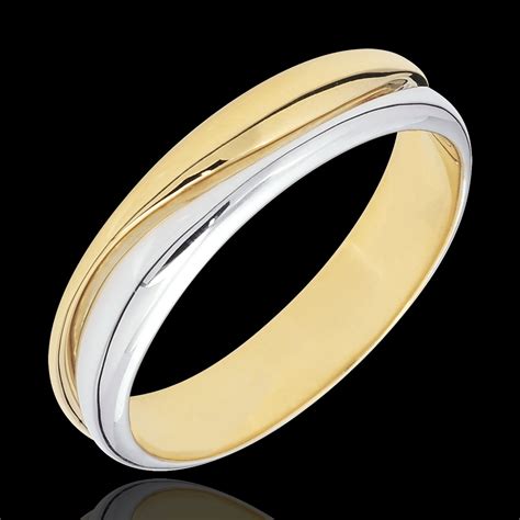 Ring Love White Gold And Yellow Gold Wedding Ring For Men 0022