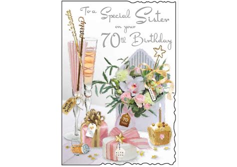 Sister Age 70 Birthday Card 70th Birthday Card Sister Etsy