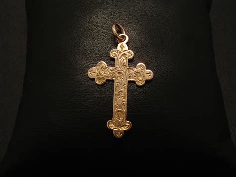 Birmingham 1912 Antique Gold Cross Pendant Christopher William Sydney