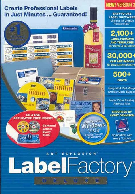 Art Explosion Label Factory Deluxe V30 Pc Software Amazonca