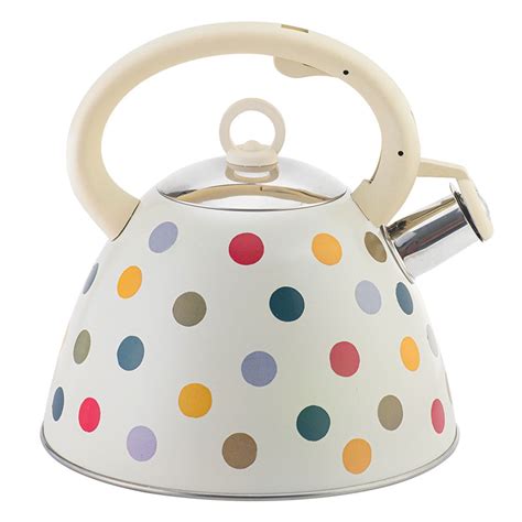 Dejavyou Whistling Kettle L Polka Dots Induction Stovetop Stainless