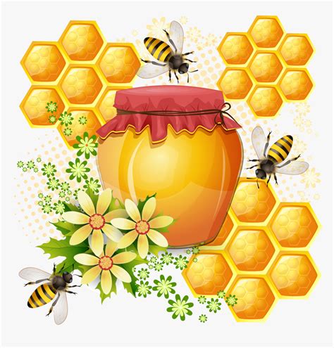 Bee Hive Clipart Honeycomb Honey Bee Painting Hd Png Download