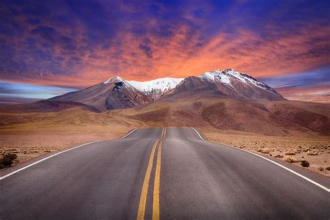 Free Download Landscape Mountain Road Sky Clouds Scenic 4k
