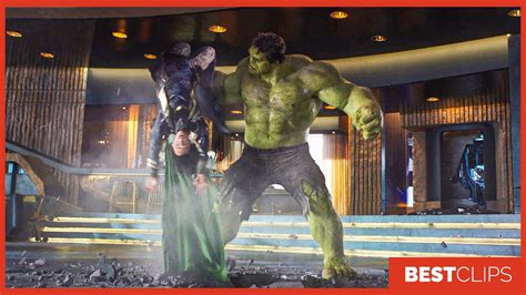 Hulk Vs Loki Puny God Hulk Smashing Loki The Avengers 2012