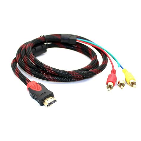 5 Ft 15m Hdmi Cable Male To 3rca Av Connector Adapter Cord