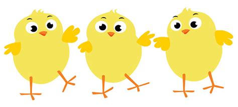 Three Vector Illustrations Of Easter Chicks Stock Illustration