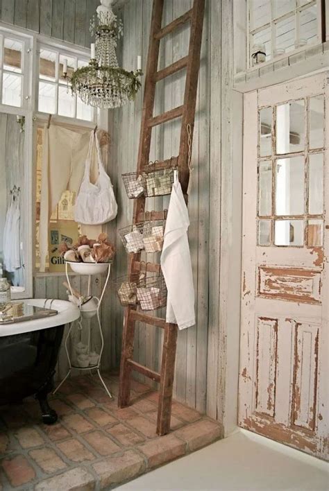 how to decorate with vintage ladders {20 ways to inspire} chic bathroom decor bathroom