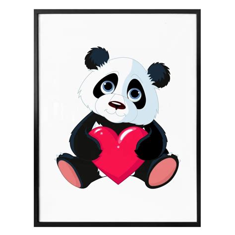 Poster Panda Met Hart Wall Artnl