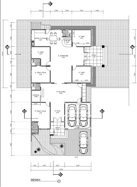 Rumah dengan desain 2 lantai, biasanya didesain dengan memiliki 2 hingga 4 kamar tidur, yakni 1 kamar tidur utama, 2 kamar tidur anak dan 1 kamar tidur untuk pembantu rumah tangga. Contoh Denah Rumah 1 Lantai | Floor plans, Diagram