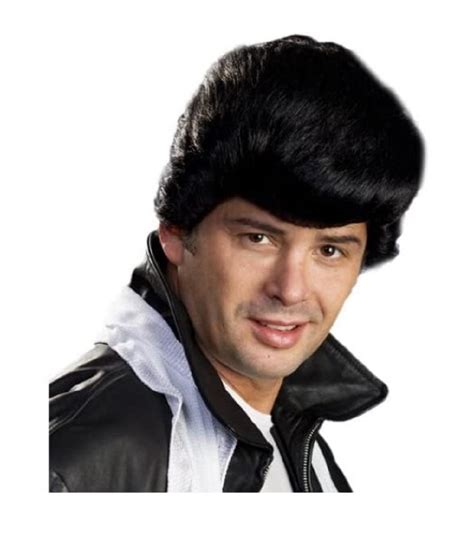 Elvis Pompadour Wig Greaser Black Deluxe Costume Accessory Adu