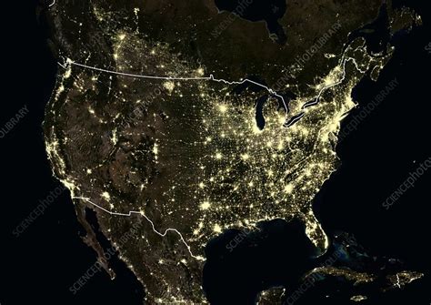 Usa At Night Satellite Image Stock Image C0249398 Science Photo