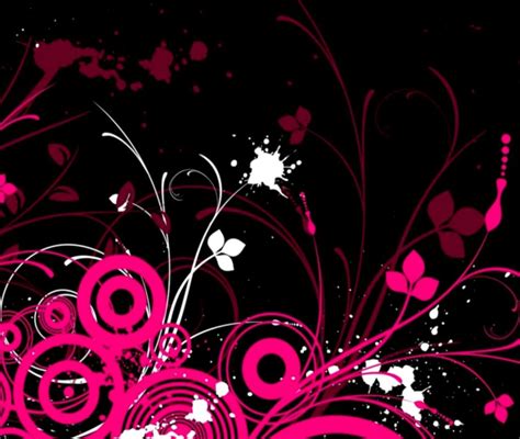 Free Download Pink And Black Flower Wallpaper Wallpapers Image