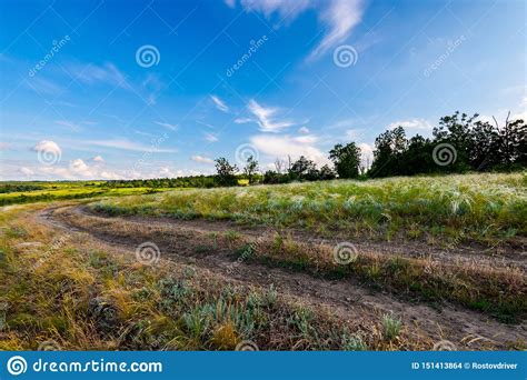 Scenic Countryside Landscape With Rural Dirt Road Stock Photo Image