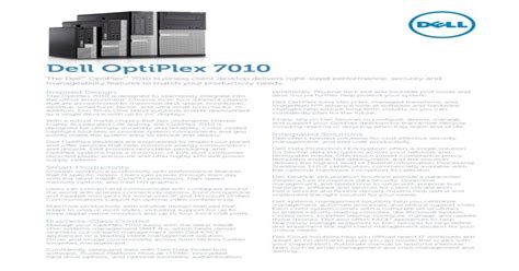 Dell Optiplex 7010 Spec Sheet Pdf Document