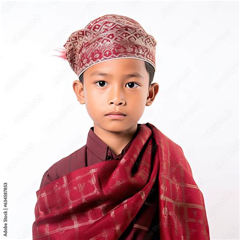 Studio Shot Of An 8 Year Old Burmese Myanmarese Child In Traditional