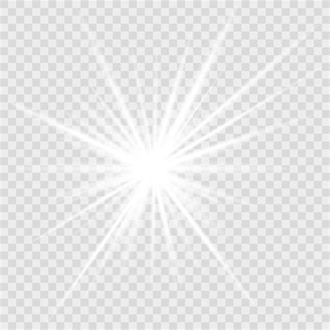 White Glowing Light Burst Explosion With Transparent Vector