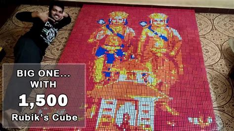 Biggest Rubiks Cube Mosaic Art Of Koti Chennayya With 1500 Cubes By