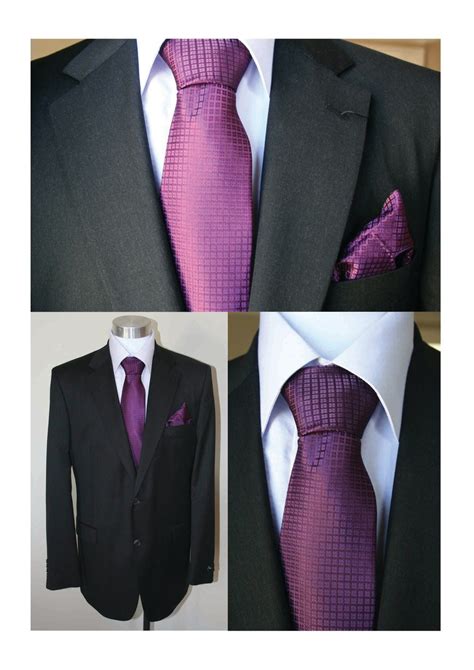 Black Suits With Purple Ties Black And White Suit Formal Wear