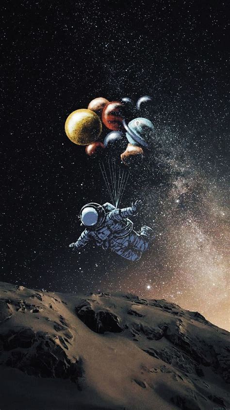Astronot Telefon Duvar Ka Tlar Astronaut Phone Wallpapers In Space Artwork