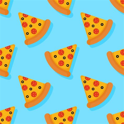 Pizza Seamless Pattern On Blue Background 692061 Vector Art At Vecteezy