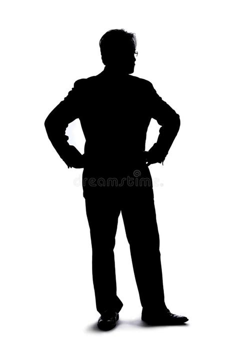 Silhouette Of Businessman Standing And Waiting Stock Image Image Of