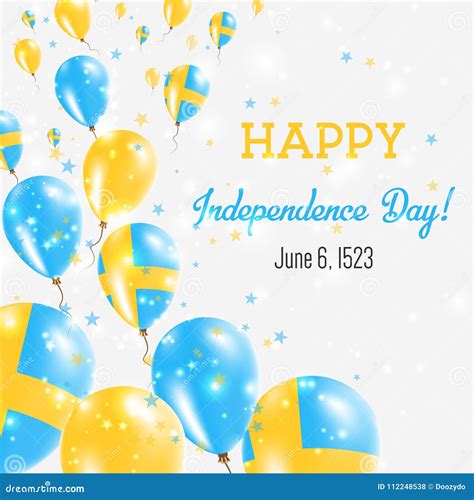 Sweden Independence Day Greeting Card Stock Vector Illustration Of