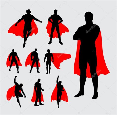 Male Superhero Silhouettes Stock Vector Image By Cundrawan