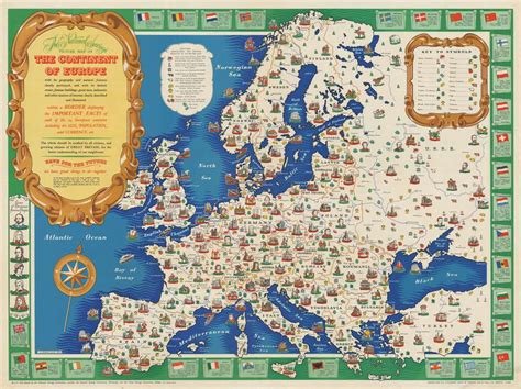 The National Savings Picture Map Of The Continent Of Europe With Its