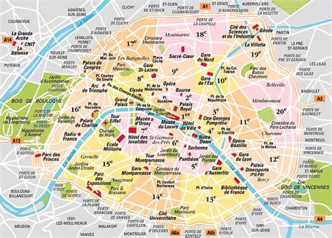 Karte Und Plan Die 20 Bezirke Arrondissements Und Stadtteile Von Paris