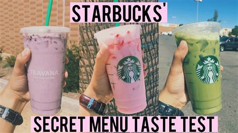 Starbucks Secret Menu Taste Test Purple Drink Pink Drink And Green