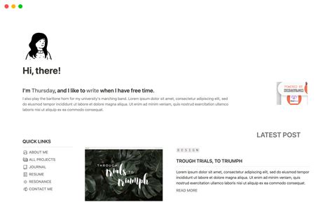 Minimal Personal Website Notion Template