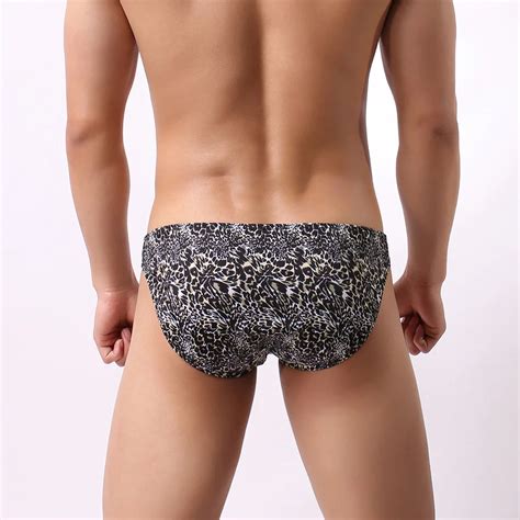 New Arrival Mens Sexy Underwear Low Rise Leopard Print Briefs Man Panties In Briefs From
