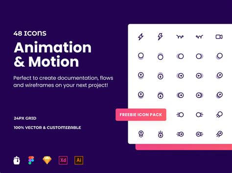 Animation And Motion Icon Pack Free Xd Resource Adobe Xd Elements