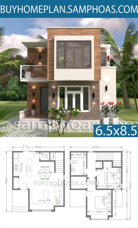 Small House Design With Full Plan 65x75m Samphoascom