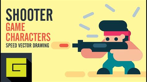 Speed Drawing How To Draw Game Character Shooter Adobe Illustrator