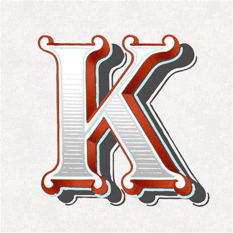 Capital Letter K Vintage Typography Style Download Free Vectors
