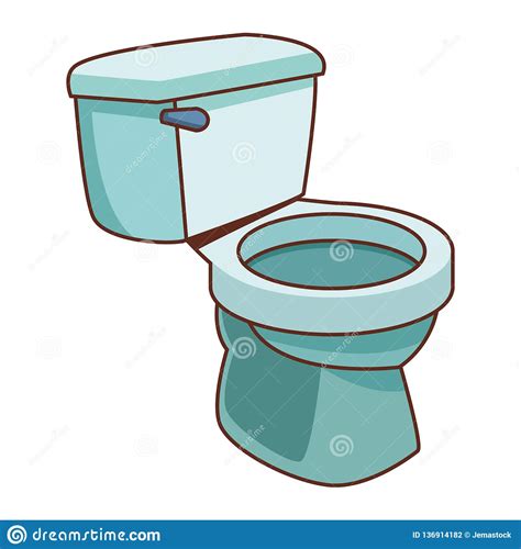 Bathroom Toilet Cartoon Stock Vector Illustration Of Household 136914182