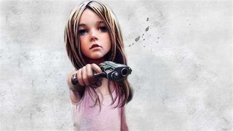 Little Girl With A Gun Hd Wallpaper Background Image 1920x1080 Id